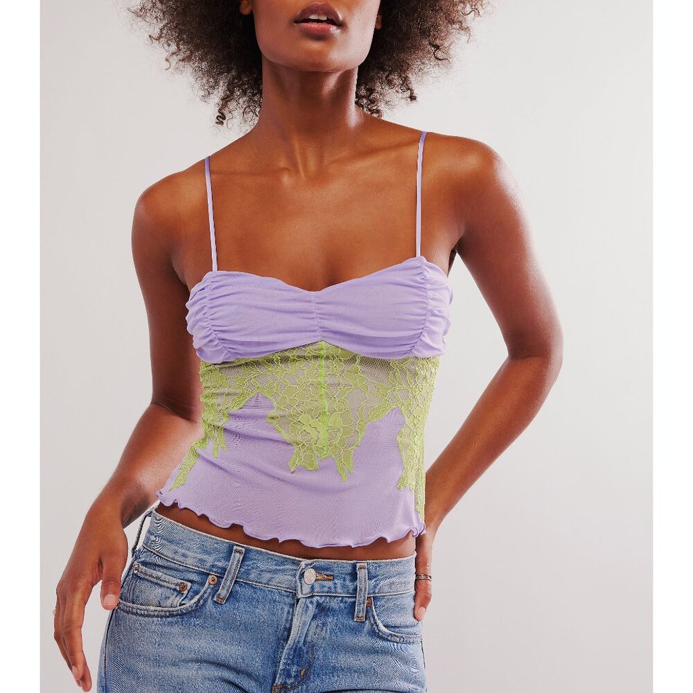 Free People Purple and Green Camisole